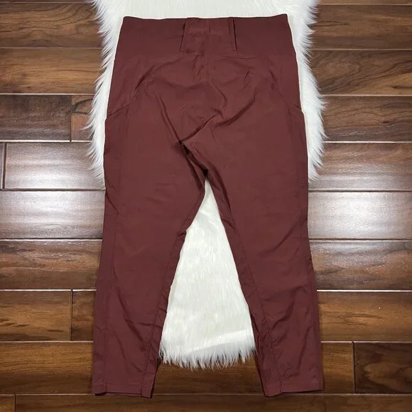 Athleta Women's Size 16 Cognac Brown Trekkie Hybrid Crop Tight Pants 446615 - Picture 8 of 10
